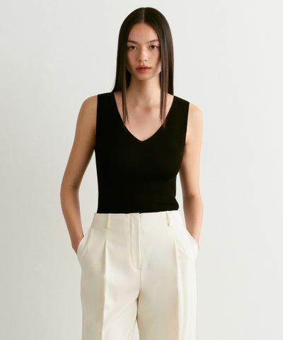 MUSINSA STANDARD WOMAN Women's Ribbed V-Neck Knit Sleeveless Top (Size XS)