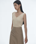 MUSINSA STANDARD WOMAN MUSINSA STANDARD WOMAN Women's Ribbed V-Neck Knit Sleeveless Top [Light Beige]