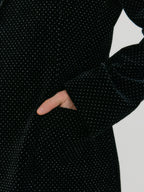 EENK ZAKIT Single-Breasted Blazer with Brooch - Black Velvet