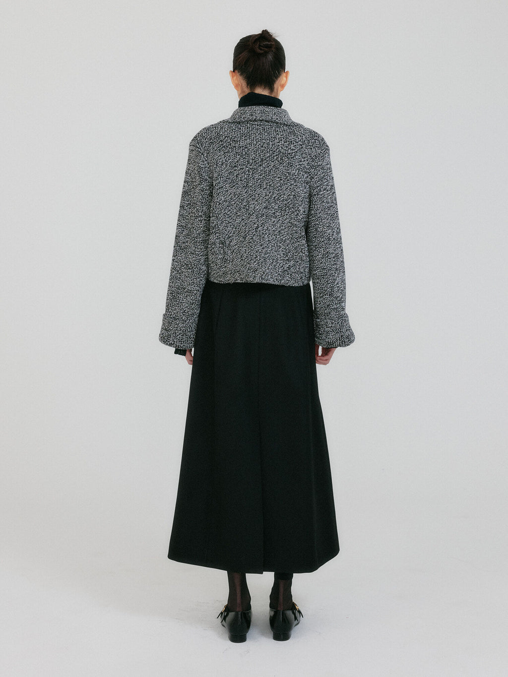 EENK ZAZZI Collared Knit Cardigan - Black/White