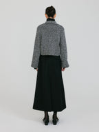 EENK ZAZZI Collared Knit Cardigan - Black/White