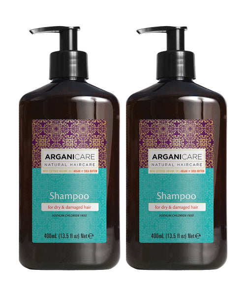 ARGANICARE Argan oil & shea butter shampoo for dry damaged hair 400ml*2