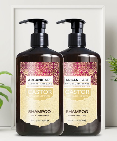 ARGANICARE Castor & Argan Oil Hair Strengthening Shampoo 400ml*2