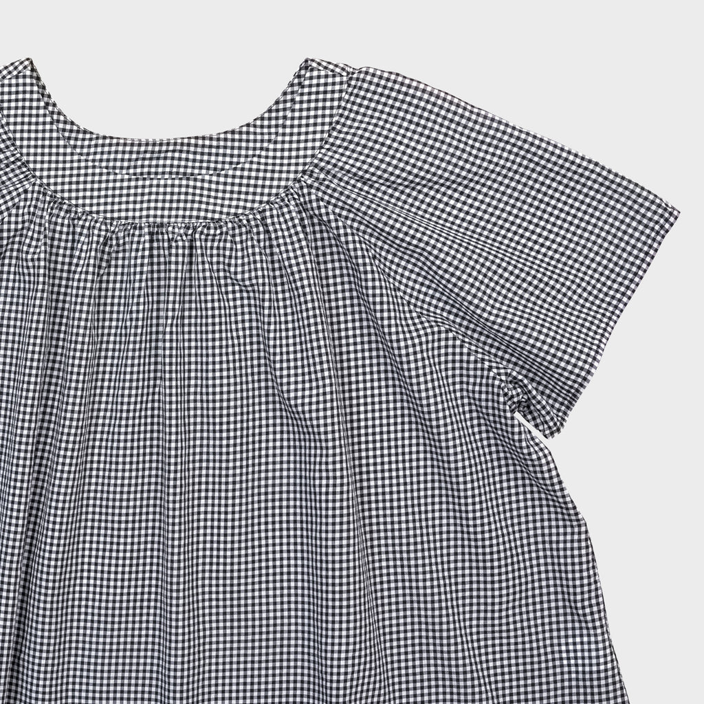 CHIQUITA 6th_Summer check rom blouse black 232304CBK (domestic production)