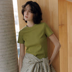 HUNCH Ribbed Incision Slim Tee (3color)