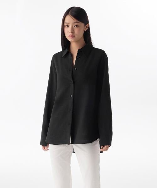 MUSINSA STANDARD WOMAN MUSINSA STANDARD WOMAN Women's Relaxed Linen Like Shirt Black