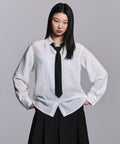 MUSINSA STANDARD WOMAN MUSINSA STANDARD WOMAN Relaxed Linen Like Shirt (White)