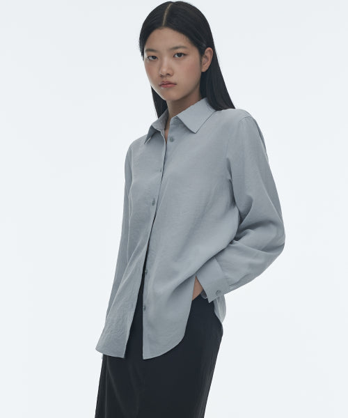 MUSINSA STANDARD WOMAN MUSINSA STANDARD WOMAN Relaxed Linen Like Shirt Mint Gray