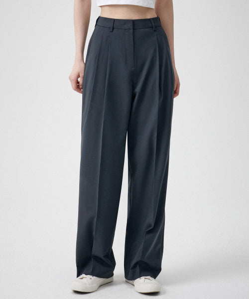 MUSINSA STANDARD WOMAN MUSINSA STANDARD WOMAN Slacks Semi-Balloon Iron Gray