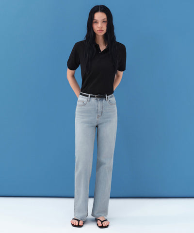 MUSINSA STANDARD WOMAN Denim Straight Pants Light Indigo