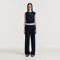 EENK YIOM Classic Straight Pants - Navy