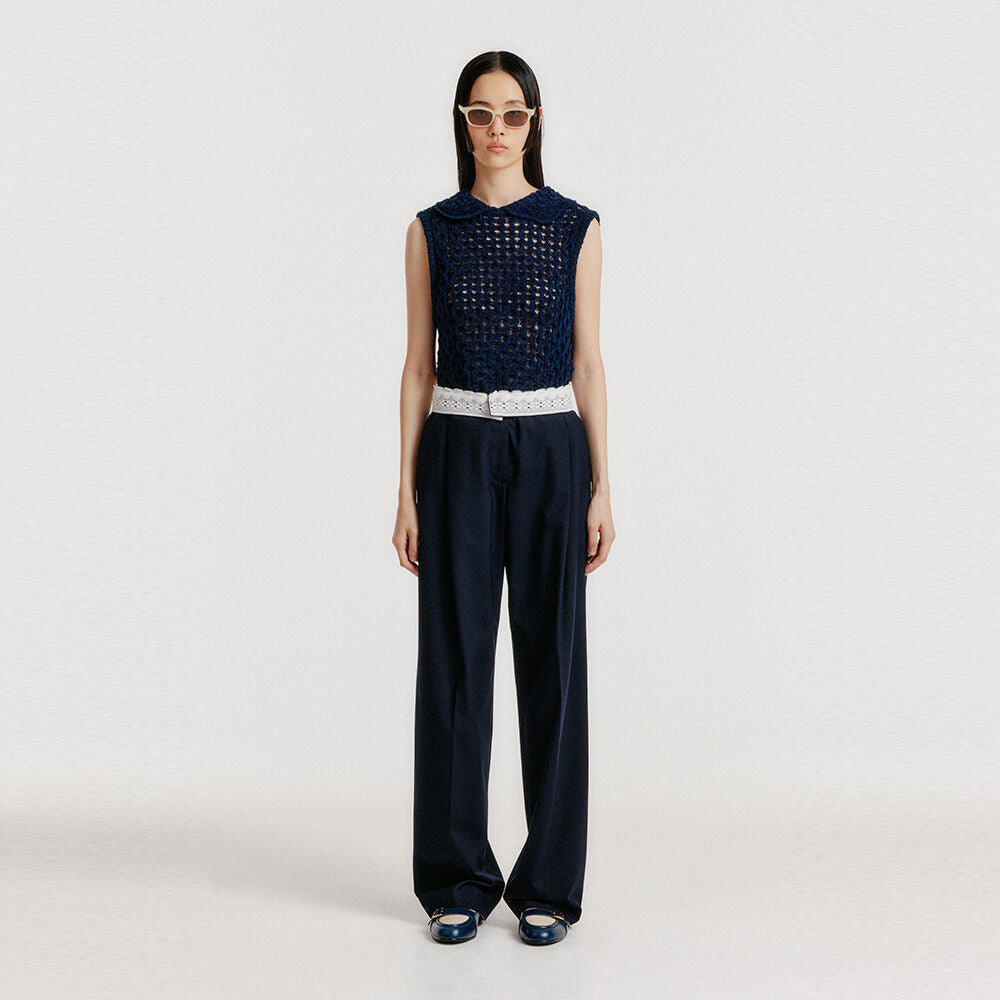 EENK YIOM Classic Straight Pants - Navy