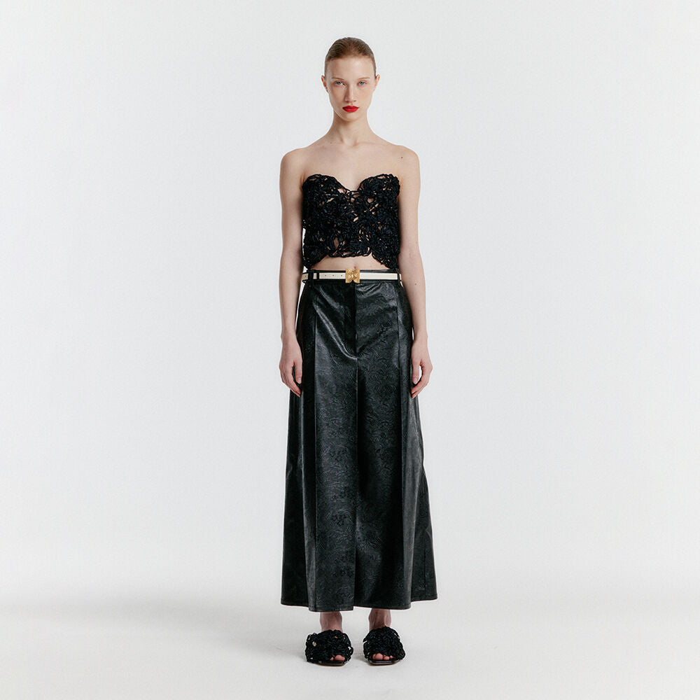 EENK YICOLE Tucked Maxi Skirt - Black