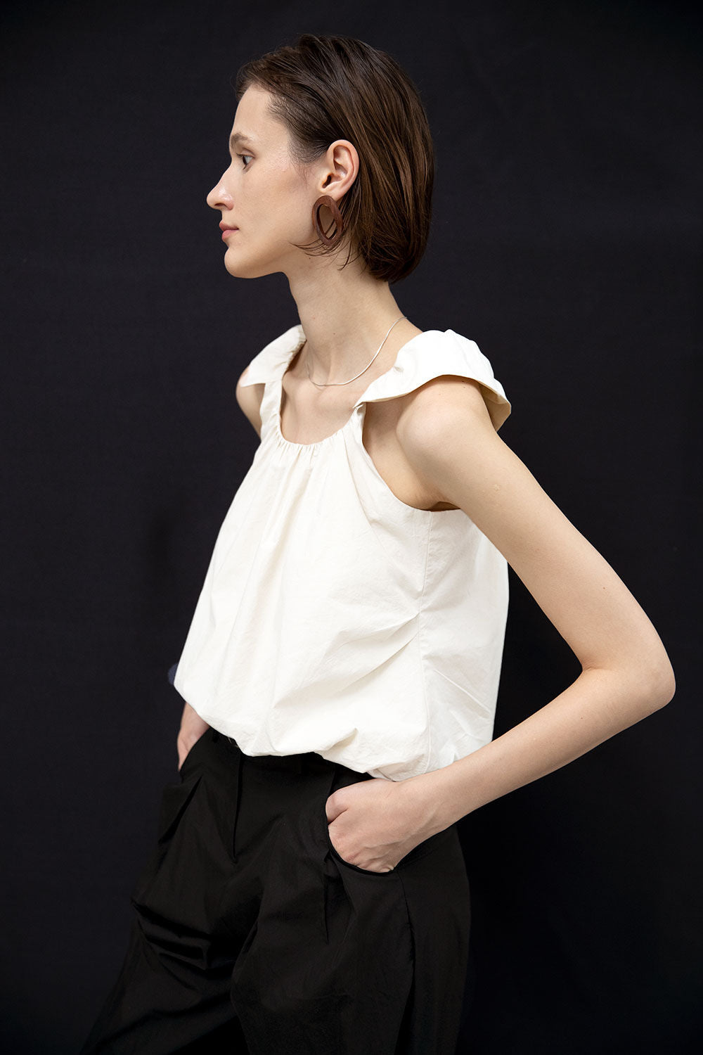 OUI MAIS NON Cloud cotton sleeveless top