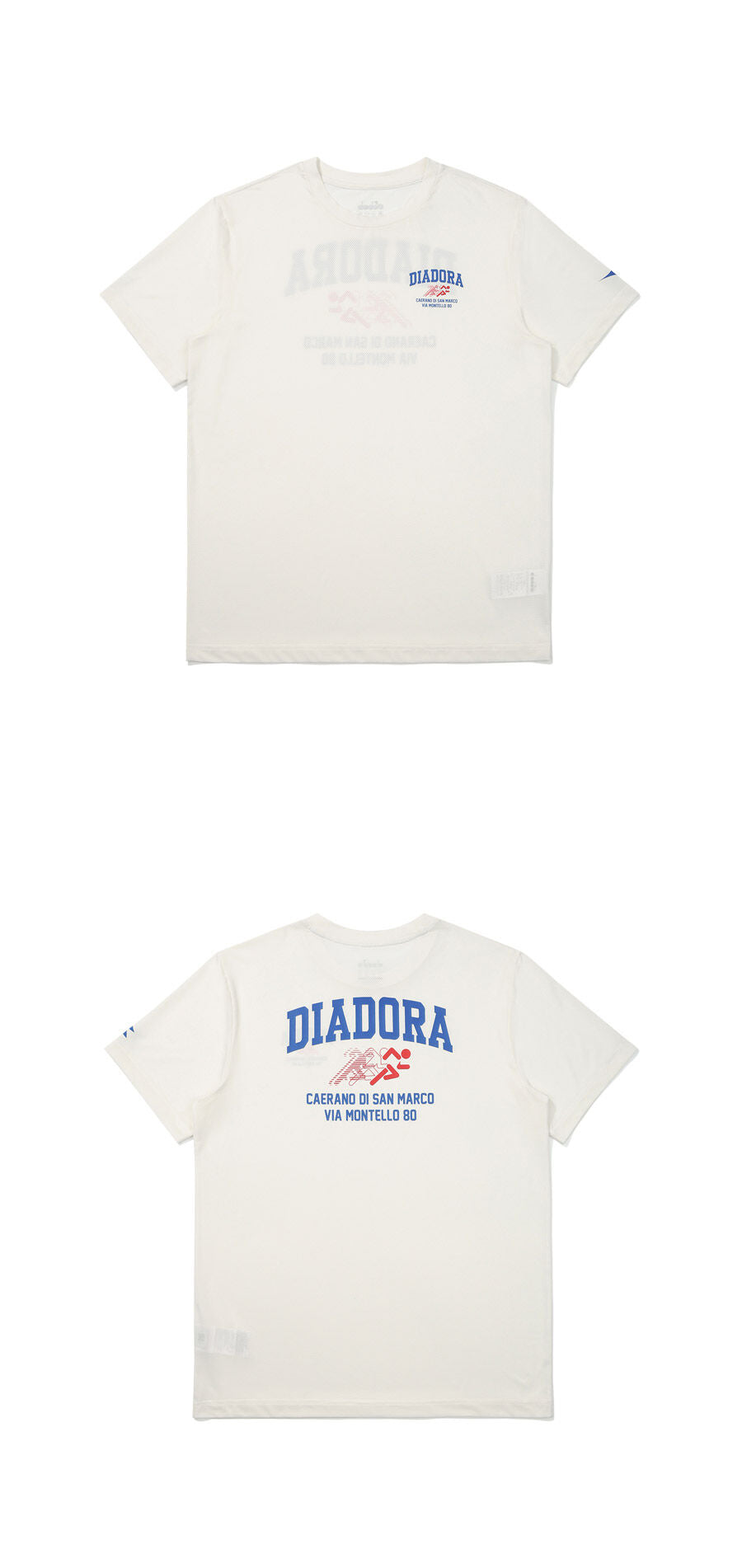 diadora Performance Running Mesh Short Sleeve T-Shirt OFF WHITE
