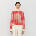 EENK EENK VINKY Gingham Check Knit Pullover - Red/Ivory