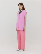 EENK EENK VETTE Scarf-Belted Two-Tuck Pants - Light Pink