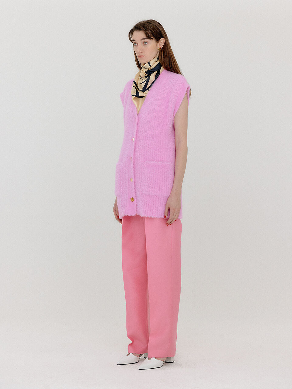 EENK EENK VETTE Scarf-Belted Two-Tuck Pants - Light Pink