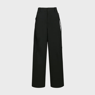 SIDE BELTED LONG-LEG PANTS BLACK (W24PT5031BK)