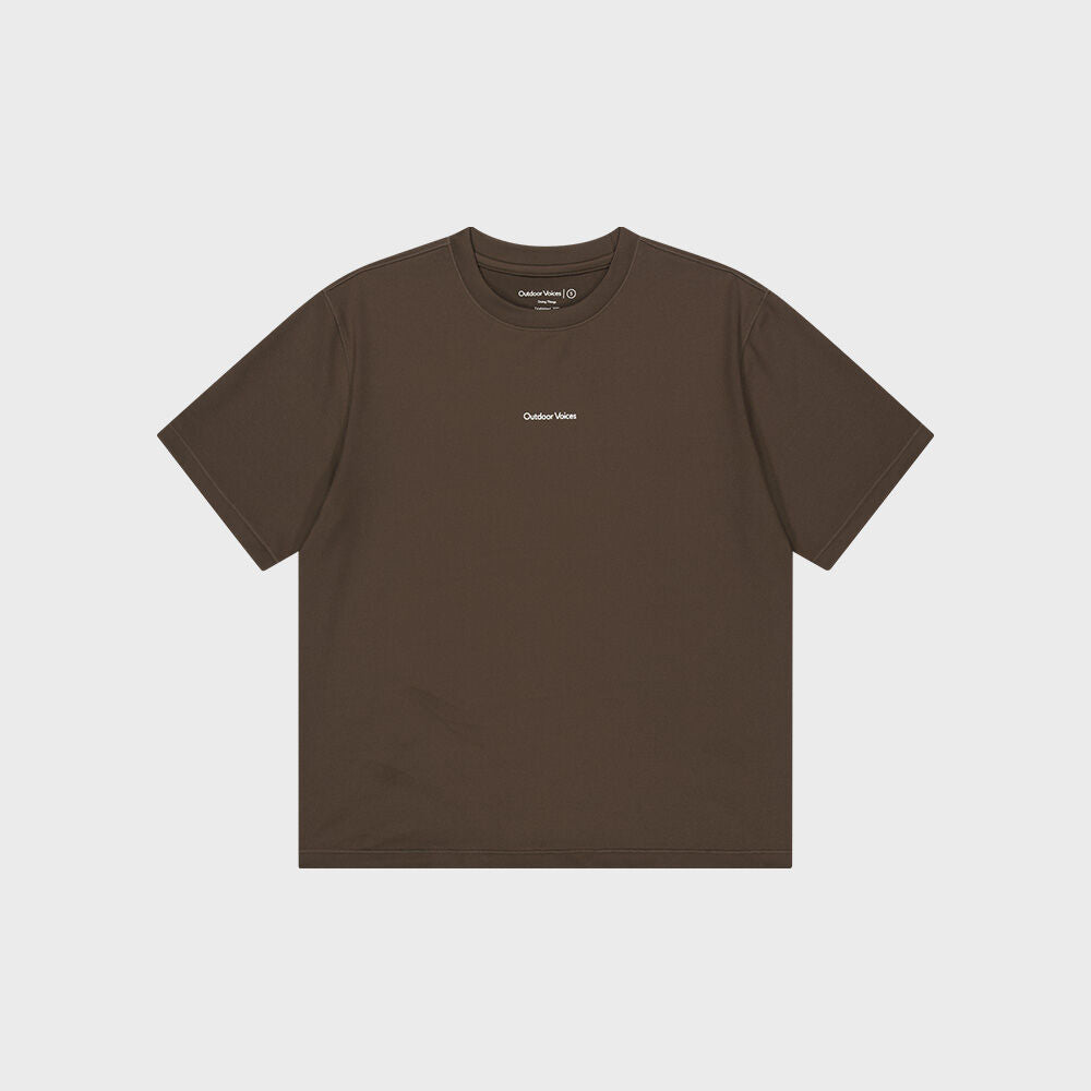OUTDOOR VOICES Technol-OV OV STRETCH LOGO TEE (BROWN)