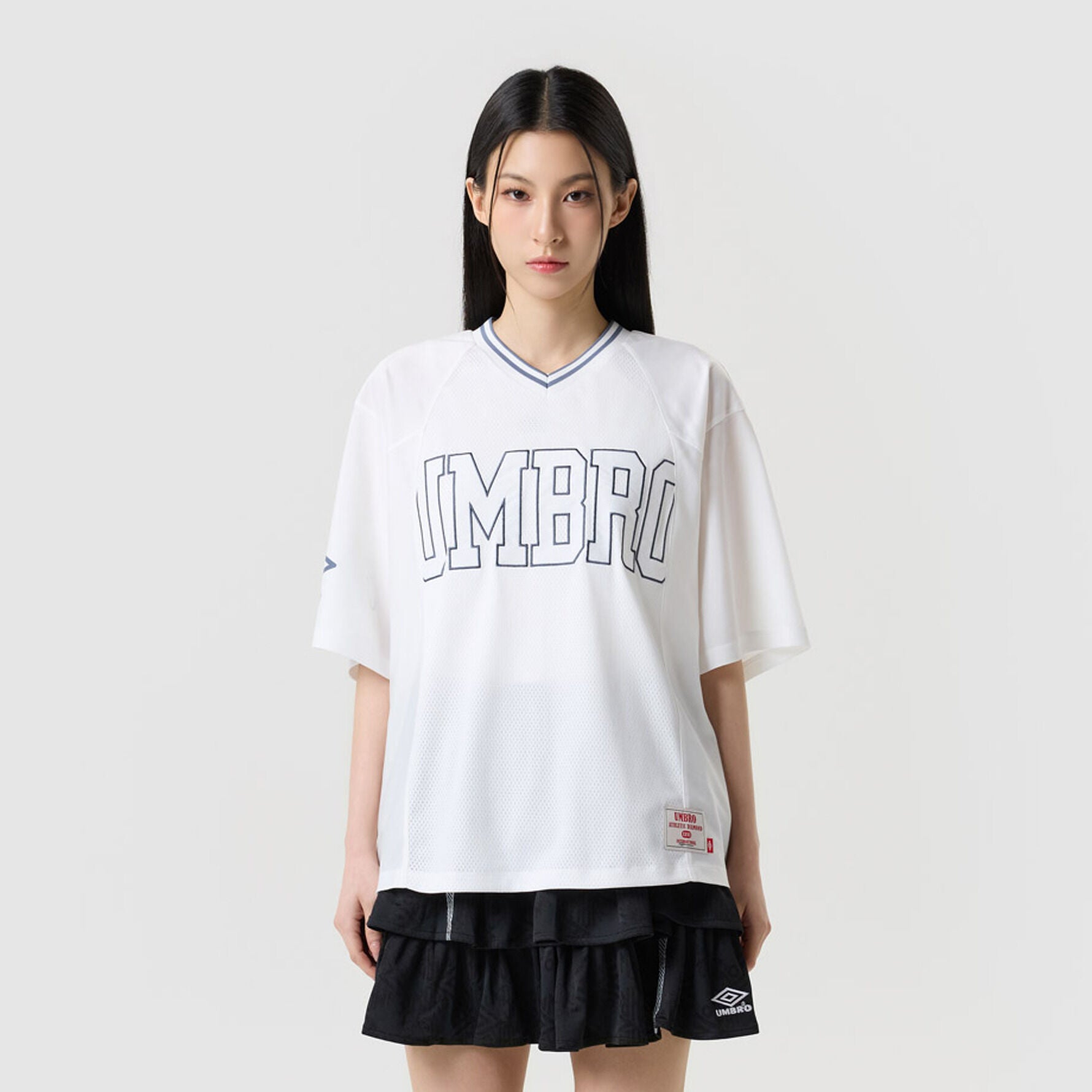 UMBRO Chant Mesh Women's Graphic Short Sleeve T-Shirt Ivory UR322CRS74