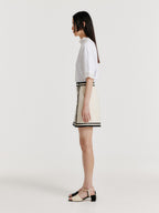 EENK EENK Contrast Mini Skirt - Ivory