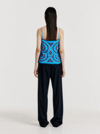 EENK YOON Sleeveless Logo Knit Top - Blue