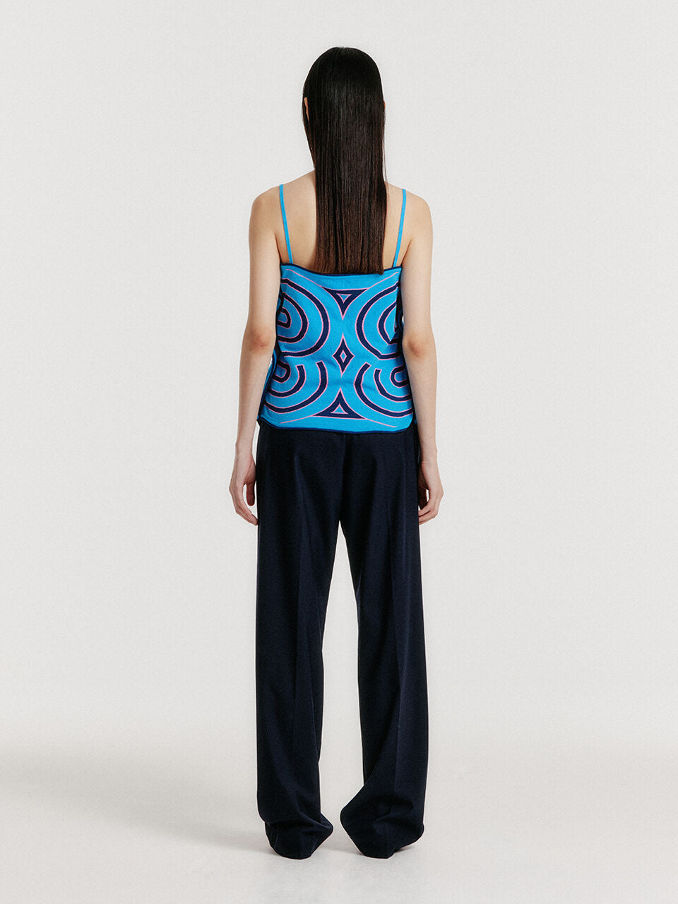 EENK YOON Sleeveless Logo Knit Top - Blue