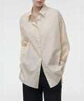MUSINSA STANDARD WOMAN MUSINSA STANDARD WOMAN Cotton Nylon Oversized Shirt [Light Beige]