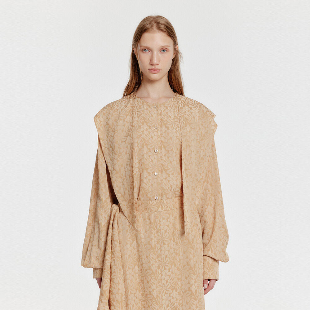 EENK YIVONA Scarfed Shirt - Beige