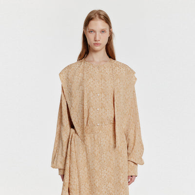 YIVONA Scarfed Shirt - Beige