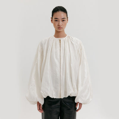 Shirred Volume Jumper - Ivory
