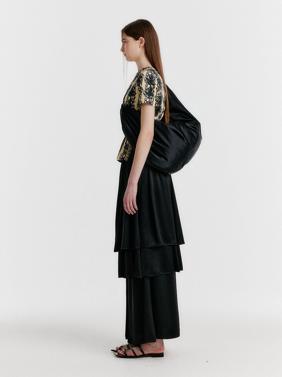 EENK YET Triple Layered Long Skirt - Black