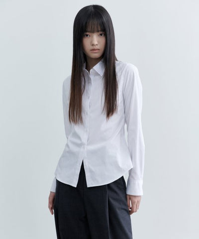 MUSINSA STANDARD WOMAN Slim Fit Shirt (White)