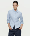 MUSINSA STANDARD WOMAN MUSINSA STANDARD WOMAN Slim Fit Shirt (Sky Blue)