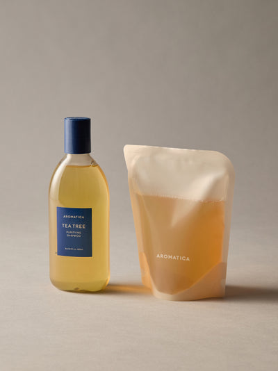 AROMATICA Tea Tree Shampoo Cooling & Soothing Set (400ML+500ML)