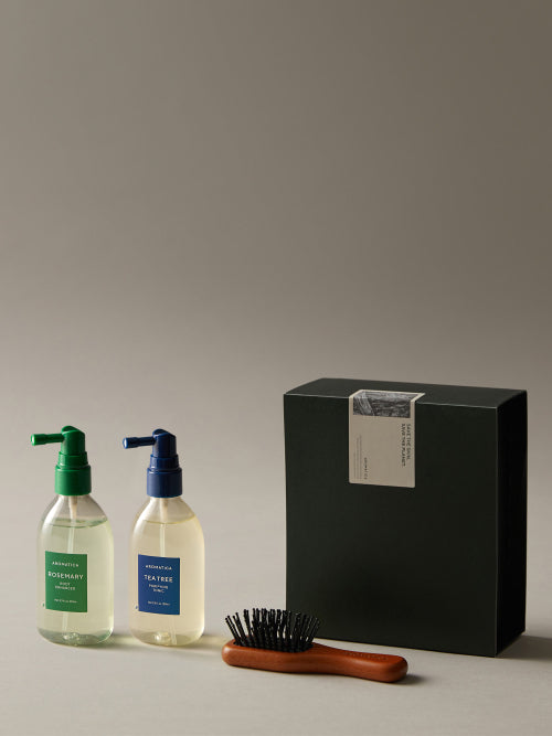 AROMATICA (Scalp Care) Hair Tonic & Wooden Brush Gift Set (Choose 1 out of 2 types)