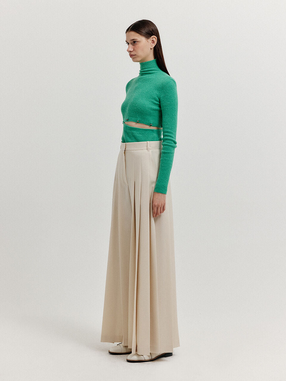 EENK EENK XEEP Separable Knit Turtleneck - Green