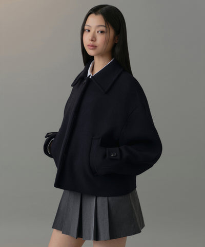 MUSINSA STANDARD WOMAN Coat Short Mac [Navy]