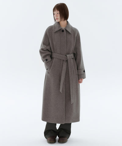 MUSINSA STANDARD WOMAN Coat Women's Cashmere Blend Balmacan Robe [Taupe]