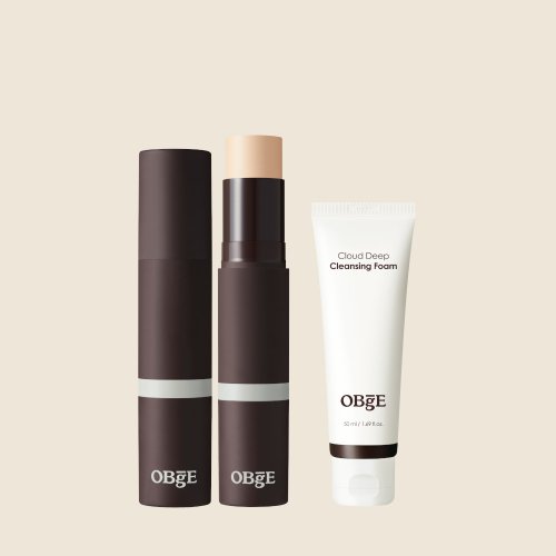 OBGE OBGE Natural Cover Foundation 13g + Cloud Deep Cleansing Foam 50ml Set