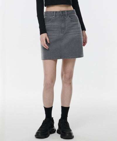 MUSINSA STANDARD WOMAN Denim Mini Skirt Gray