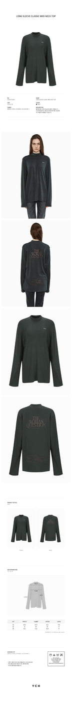 YCH LONG SLEEVE CLASSIC MIDI NECK TOP GREY (W24TS11141GY)