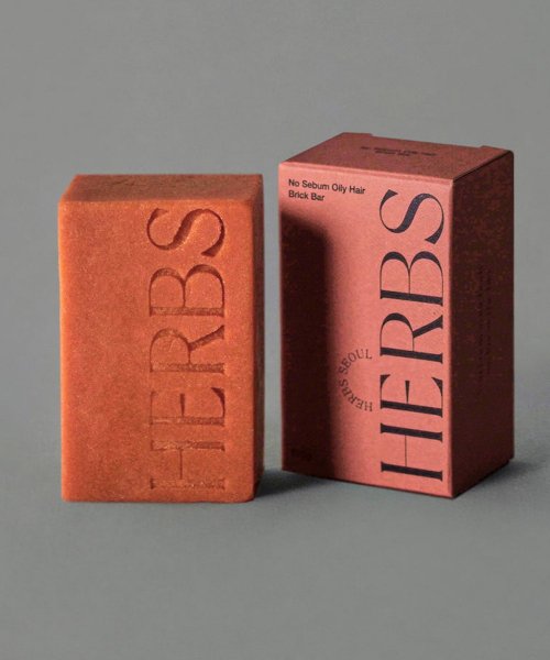 HERBS SEOUL [Pouch gift] No Sebum Shampoo Bar Oil-free Brick Bar (mildly acidic, non-irritating) for oily hair & 2 pack dual set 200g