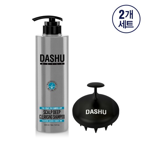 DASHU SET Daily Scalp Deep Cleansing Shampoo 500ml + Shampoo Brush