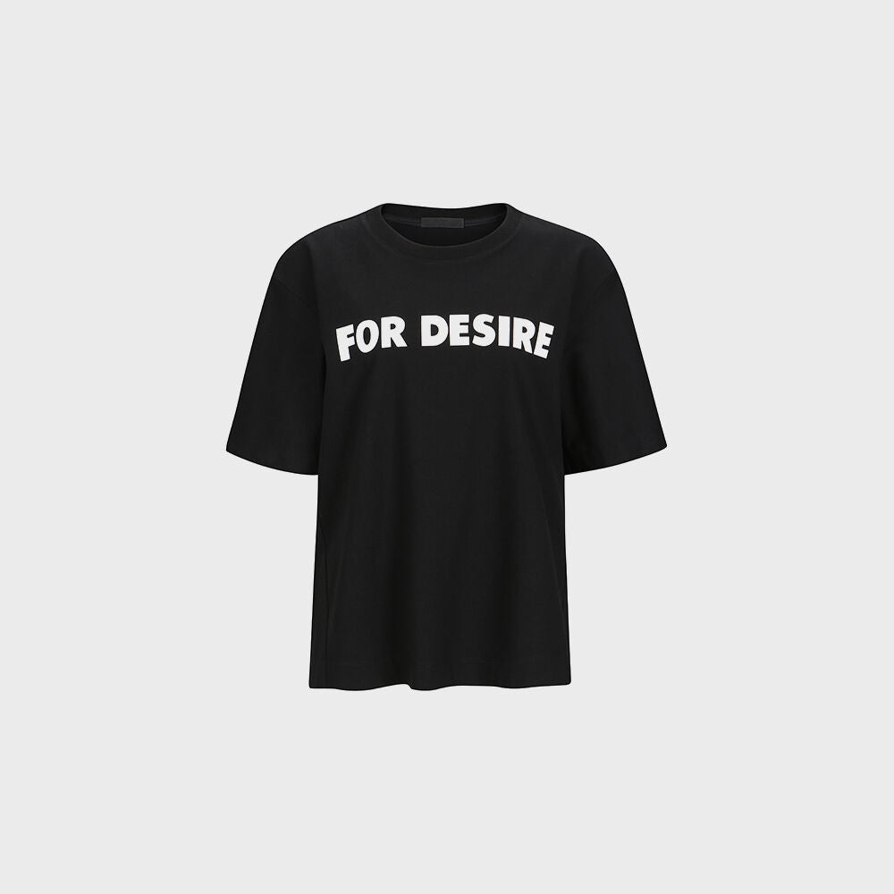YCH FOR DESIRE-PRINTED TSHIRT BLACK (F24TO9121BK)