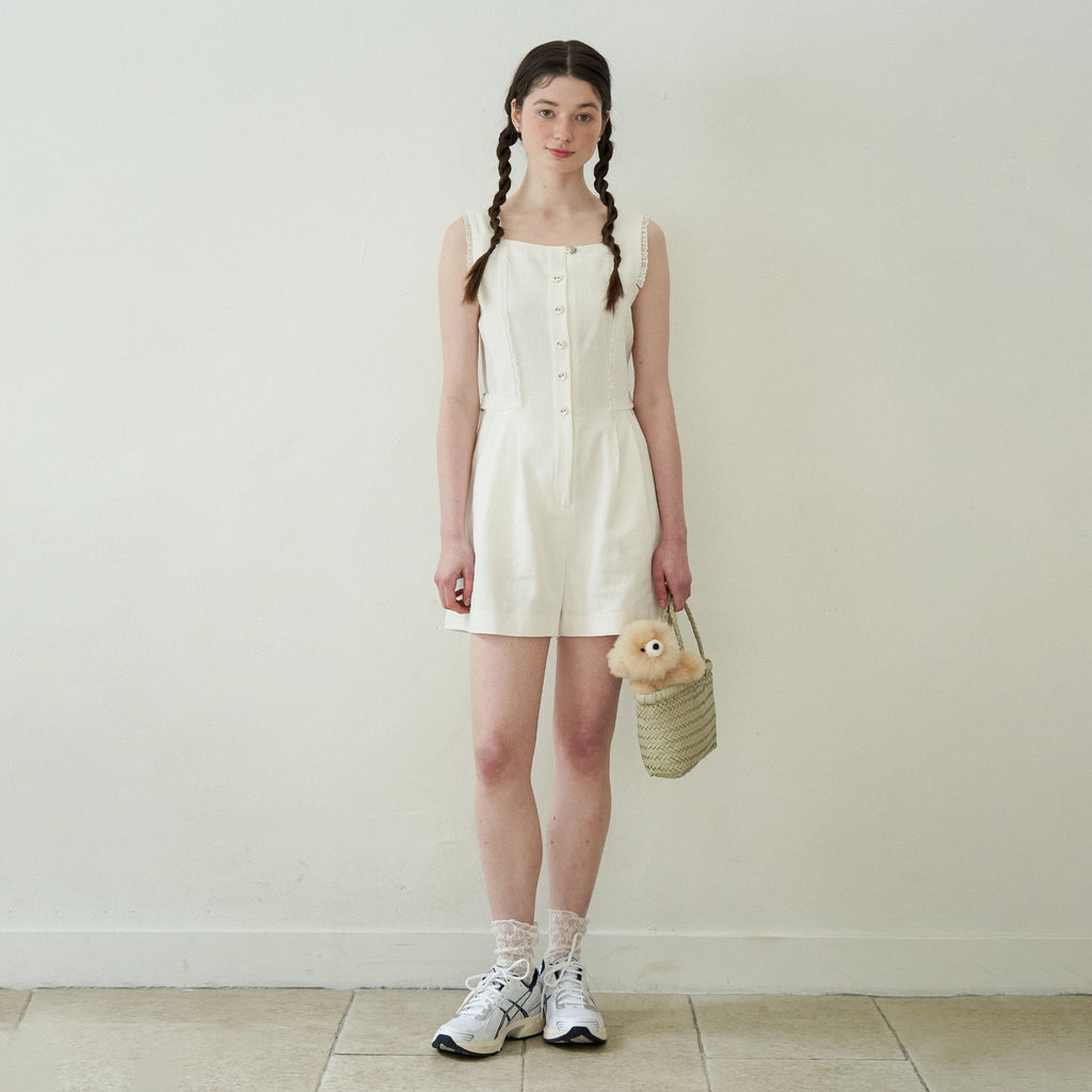 J'ASP J'ASP Judy Lace Jumpsuit (White)