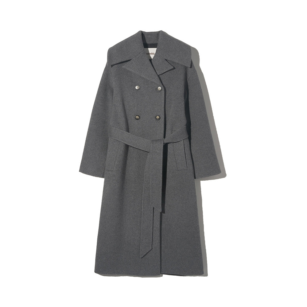 NANUSHKA Nanushka MILMA Wool Belted Coat - Gray/Charcoal (NW22FWOW01495)