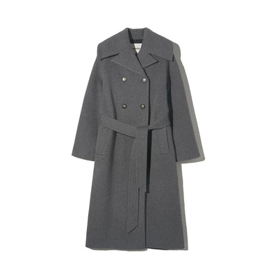 Nanushka MILMA Wool Belted Coat - Gray/Charcoal (NW22FWOW01495)