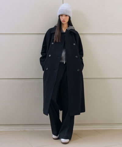 MUSINSA STANDARD WOMAN Coat Women's Cashmere Blend Trench Coat [Black]